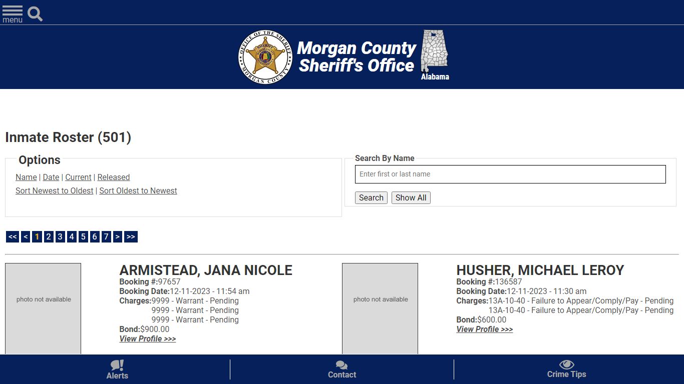 Inmate Roster (482) - Morgan County Sheriff, Alabama