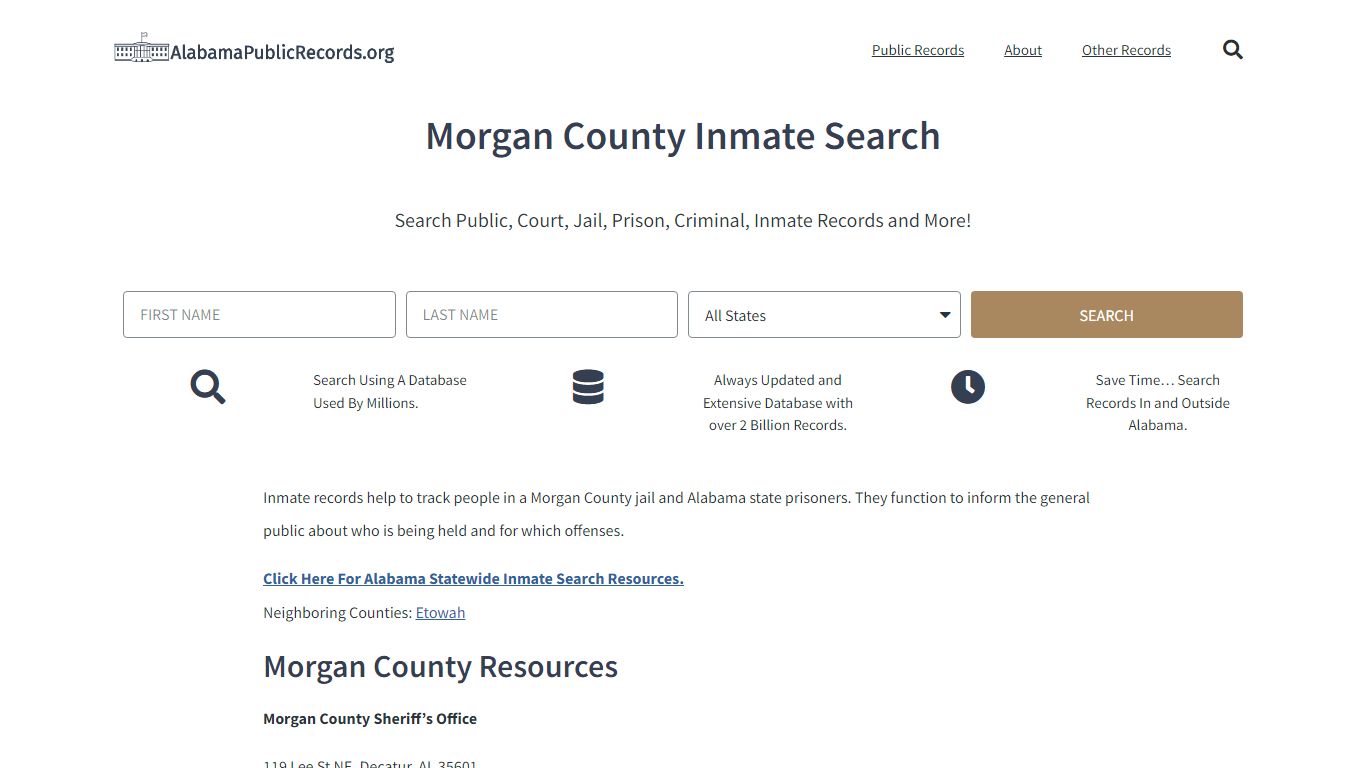 Morgan County Inmate Search - Current & Past Jail Records